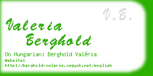 valeria berghold business card